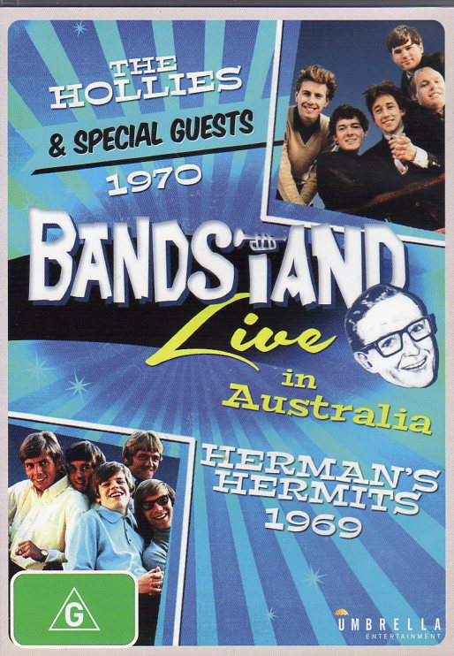 Cat. No. DVD 1221: BANDSTAND LIVE IN AUSTRALIA WITH THE HOLLIES AND HERMAN'S HERMITS PLUS GUESTS: 1969-70. UMBRELLA DAVID 3195.