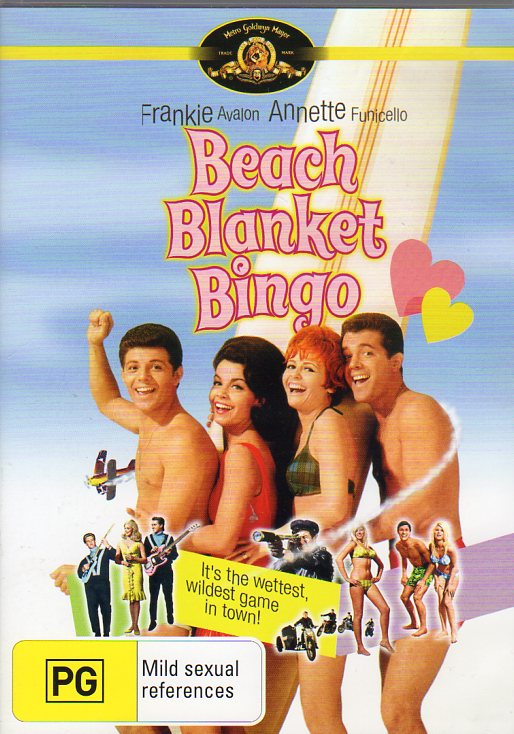 Cat. No. DVD 1103: BEACH BLANKET BINGO ~ ANNETTE FUNICELLO / FRANKIE AVALON. MGM 28920SDW.