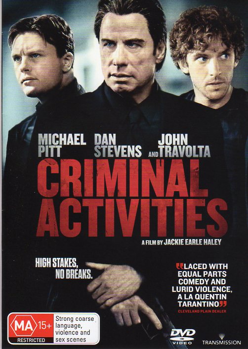 Cat. No. DVDM 1382: CRIMINAL ACTIVITIES ~ JOHN TRAVOLTA / MICHAEL PITT / DAN STEVENS. UNIVERSAL / SONY DG9619.