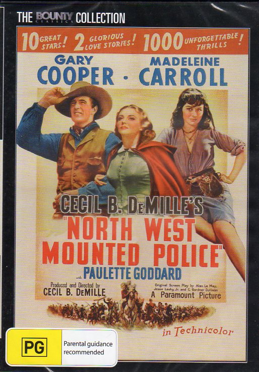 Cat. No. DVDM 1654: NORTH WEST MOUNTED POLICE ~ GARY COOPER / MADELEINE CARROLL / PRESTON FOSTER / ROBERT PRESTON. UNIVERSAL / BOUNTY BF 395.