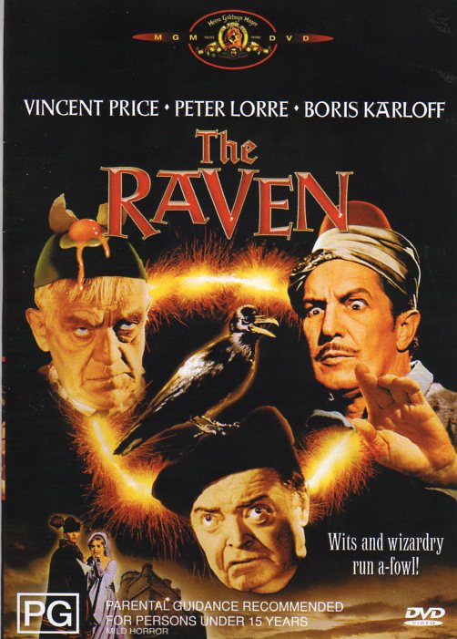 Cat. No. DVDM 1510: THE RAVEN ~ VINCENT PRICE / PETER LORRE / BORIS KARLOFF. MGM 10004074.