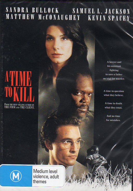 Cat. No. DVDM 1992: A TIME TO KILL ~ SANDRA BULLOCK / SAMUEL L. JACKSON / MATHEW McCONAUGHEY / KEVIN SPACEY/ WARNER BROS. 1000127060.