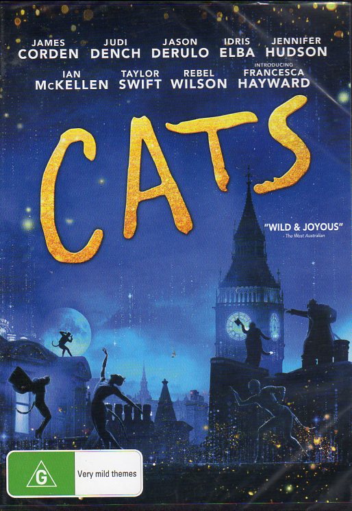 Cat. No. DVD 1456: CATS ~JAMES CORDEN / JUDI DENCH / JASON DERULO / IDRIS ELBA / JENNIFER HUDSON. UNIVERSAL / SONY DK2764.