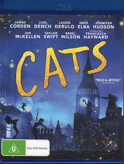 Cat. No. DVDBR 1456: CATS ~ JAMES CORDER / JUDI DENCH / JASON DERULO / IDRIS ELBA / JENNIFER HUDSON. UNIVERSAL / SONY BDK2764.