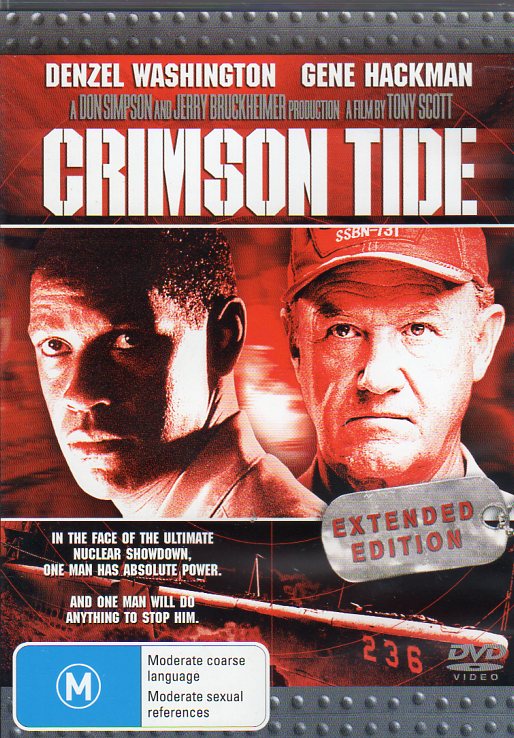 Cat No DVDM 1985 CRIMSON TIDE GENE HACKMAN DENZEL WASHINGTON cat-no-dvdm-1985-crimson-tide-gene-hackman-denzel-washington