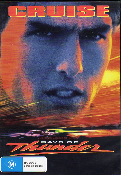 Cat. No. DVDM 1224: DAYS OF THUNDER ~ TOM CRUISE / NICOLE KIDMAN / ROBERT DUVALL / RANDY QUAID. PARAMOUNT PAR 3013.