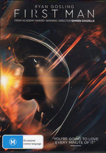 Cat. No. DVDM 1968: FIRST MAN ~ RYAN GOSLING / CLAIRE FOY / JASON CLARKE / KYLE CHANDLER. UNIVERSAL SONY DJ4935.