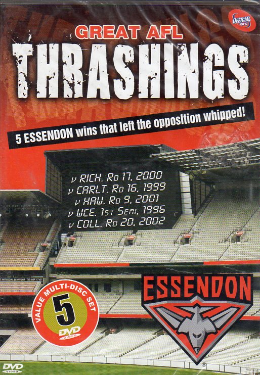 Cat. No. DVDS 1175: GREAT AFL THRASHINGS - ESSENDON. AFL AFVD517.