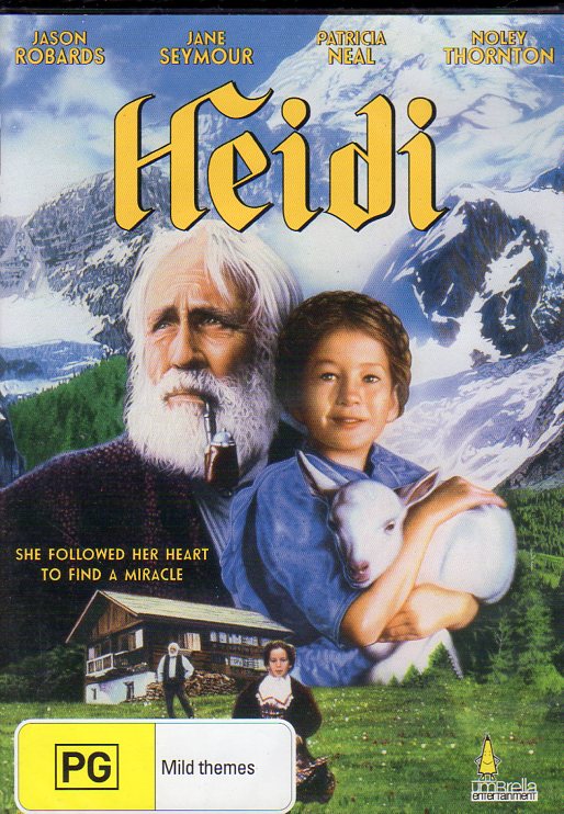 Cat. No. DVDM 2001: HEIDI ~ JASON ROBARDS / JANE SEYMOUR / PATRICIA NEAL / NOLEY THORNTON. HARMONY GOLD / UMBRELLA DAVID2414.