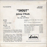 Cat. No. VV 1019: JOHNNY O'KEEFE ~ SHOUT. LEEDON RECORDS LX-10,135.