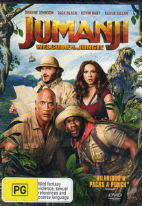 Cat. No. DVDM 2034: JUMANJI - WELCOME TO THE JUNGLE ~ DWAYNE JOHNSON / JACK BLACK / KEVIN HART / KAREN GILLAN. UNIVERSAL / SONY DG3067.