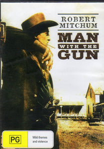 Cat. No. DVDM 2074: MAN WITH THE GUN ~ ROBERT MITCHUM / JAN STERLING / KAREN SHARPE / HENRY HULL. MGM ENT. / SHOCK KAL 1817.