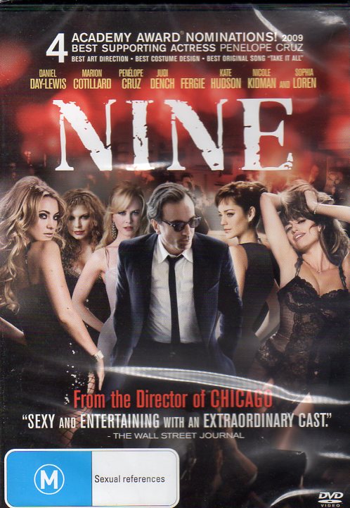Cat. No. DVD 1452: NINE ~ DANIEL DAY LEWIS / JUDI DENCH / KATE HUDSON / SOPHIA LOREN. WEINSTEIN CO. / SHOCK KAL 4516.