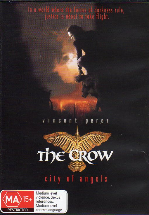 Cat. No. DVDM 1210: THE CROW - CITY OF ANGELS ~ VINCENT PEREZ / MIA KIRSHNER / RICHARD BROOKS / IGGY POP. MIRAMAX C-112439-9.
