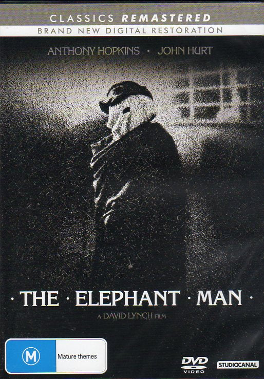 Cat. No. DVDM 1983: THE ELEPHANT MAN ~ ANTHONY HOPKINS / JOHN HURT / ANNE BANCROFT / JOHN GIELGUD. UNIVERSAL / SONY / STUDIOCANAL DF3698.