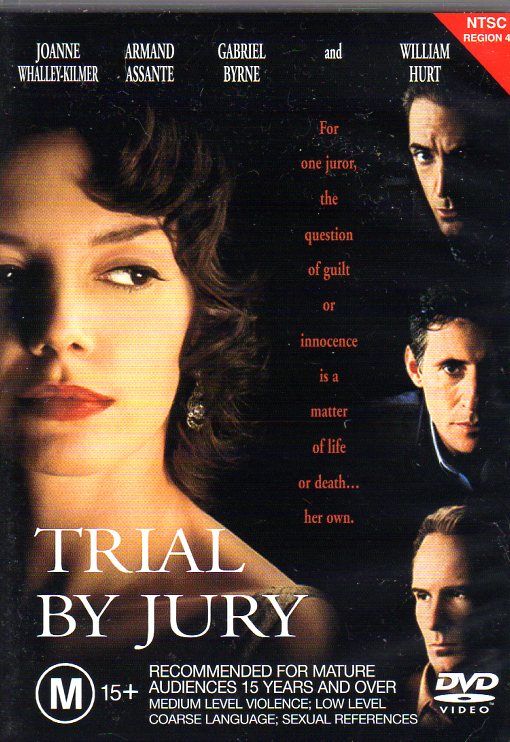 Cat. No. DVDM 1110: TRIAL BY JURY ~ JOANNE WHALLEY-KILMER / ARMAND ASSANTE / GABRIEL BYRNE / WILLIAM HURT. WARNER BROS. 13716.