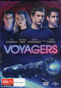Cat. No. DVDM 1982: VOYAGERS ~ TYE SHERIDAN / LILY-ROSE DEPP / FIONN WHITEHEAD / COLIN FARRELL. UNIVERSAL / SONY DL8918.