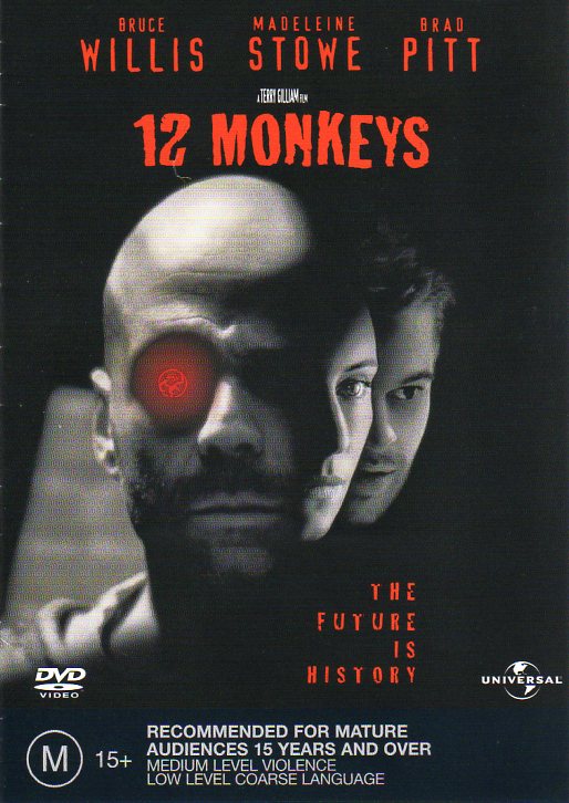 Cat. No. DVDM 1537: 12 MONKEYS ~ BRUCE WILLIS / MADELEINE STOWE / BRAD PITT. UNIVERSAL 9071191.