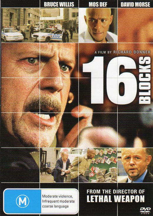 Cat. No. DVDM 1357: 16 BLOCKS ~ BRUCE WILLIS / MOS DEF / DAVID MOORE. SHOCK KAL4424.