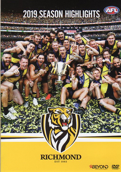 Cat. No. DVDS 1116: 2019 AFL PREMIERS SEASON HIGHLIGHTS ~ RICHMOND. AFL / BEYOND BHE8259.