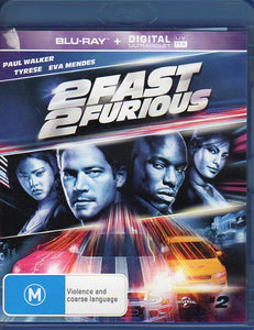 Cat. No. DVDMBR 1050: 2 FAST 2 FURIOUS (BLU-RAY) ~ PAUL WALKER / TYRESE / EVA MENDES / COLE HAUSER. UNIVERSAL BD38436.
