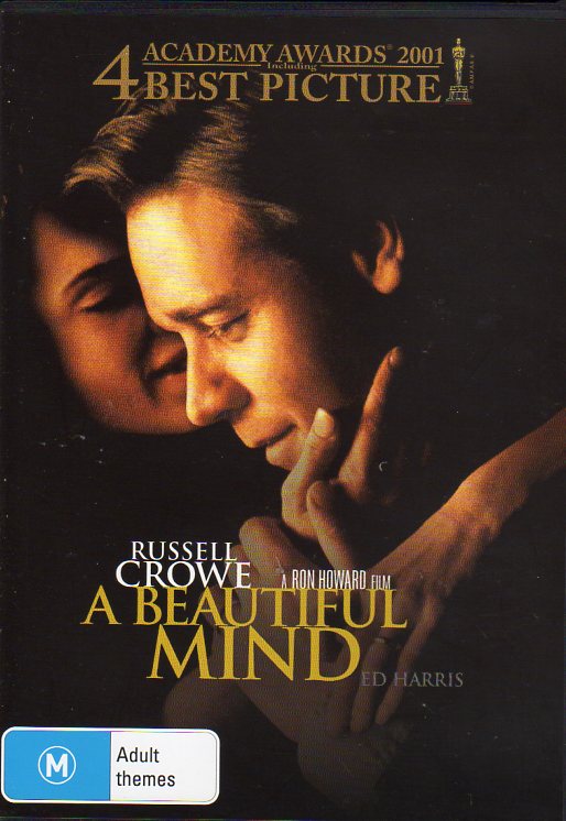 Cat. No. DVDM 1927: A BEAUTIFUL MIND ~ RUSSELL CROWE / JENNIFER CONNELLY / PAUL BETTANY / JUDD HIRSCH / CHRISTOPHER PLUMMER. PARAMOUNT / SONY D33531.