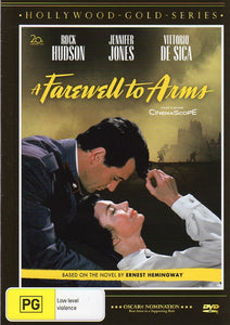 Cat. No. DVDM 1547: A FAREWELL TO ARMS ~ ROCK HUDSON / JENNIFER JONES / VITTORIO DE SICA. 20TH CENTURY FOX / VISUAL ENT. VEGD903.