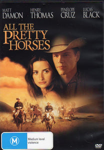 Cat. No. DVDM 1729: ALL THE PRETTY HORSES ~ MATT DAMON / HENRY THOMAS / PENELOPE CRUZ / LUCAS BLACK. COLUMBIA / SHOCK KAL4792.