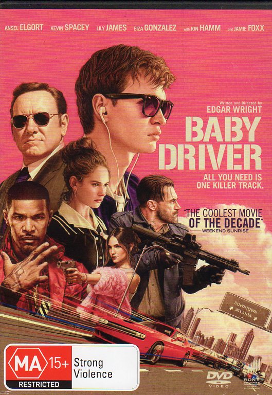 Cat. No. DVDM 1750: BABY DRIVER ~ ANSEL ELGORT / KEVIN SPACEY / JAMIE FOXX / LILY JAMES. UNIVERSAL / SONY DF4277.