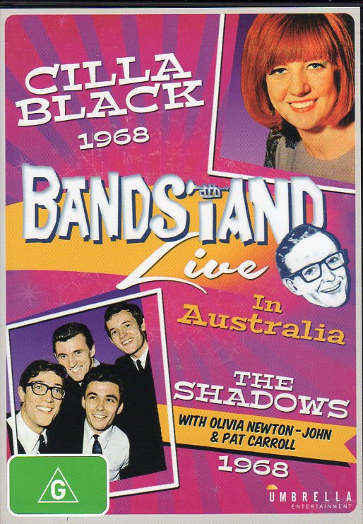 Cat. No. DVD 1217: BANDSTAND LIVE IN AUSTRALIA WITH CILLA BLACK & THE SHADOWS PLUS GUESTS: 1968. UMBRELLA DAVID 3188.