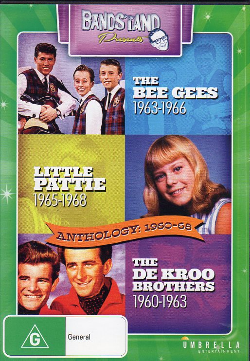 Cat. No. DVD 1223: BANDSTAND PRESENTS ~ ANTHOLOGY 1960-1968 - THE BEE GEES / LITTLE PATTIE / THE DE KROO BROTHERS. UMBRELLA ENT. DAVID 3396.