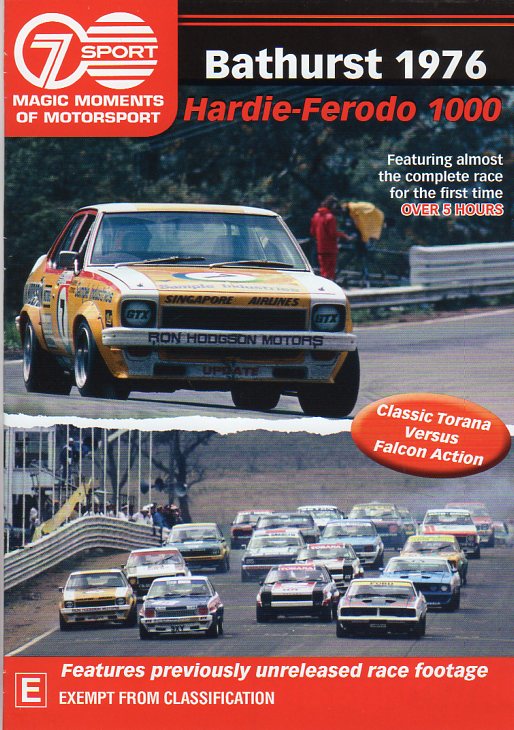 Cat. No. DVDS 1027: 1976 BATHURST HARDIE-FERODO 1000. CHEVRON BHE5537.