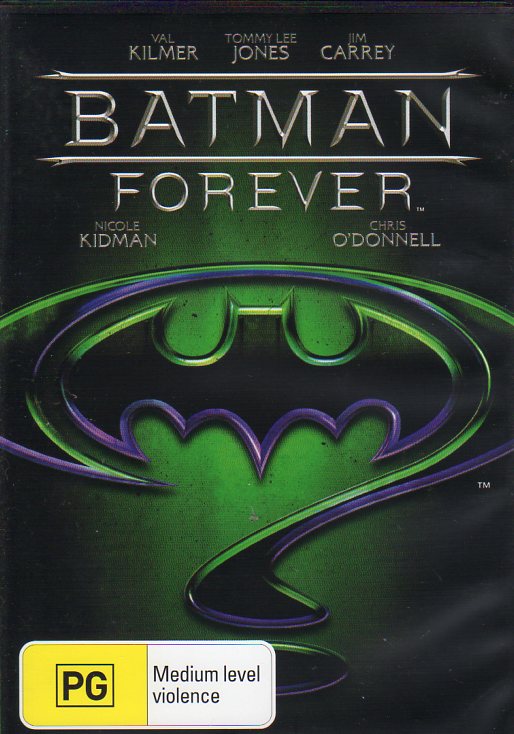 Cat. No. DVDM 1206: BATMAN FOREVER ~ VAL KILMER / TOMMY LEE JONES / NICOLE KIDMAN / JIM CARREY / CHRIS O'DONNELL. WARNER BROS. Y18699.