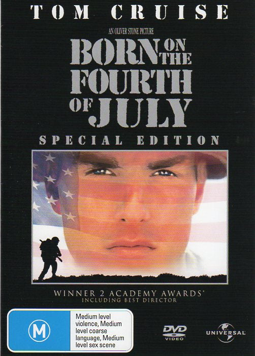 Cat. No. DVDM 1425: BORN ON THE FOURTH OF JULY ~ TOM CRUISE / KYRA SEDGWICK / RAYMOND J. BARRY. UNIVERSAL 8235878.