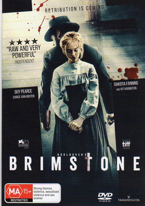 Cat. No. DVDM 1619: BRIMSTONE ~ GUY PEARCE / DAKOTA FANNING. UNIVERSAL / SONY DI8591.