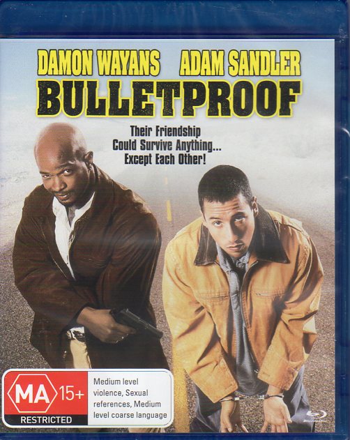 Cat. No. DVDMBR 1818: BULLETPROOF ~ DAMAN WAYONS / ADAM SANDLER / JAMES FARENTINO / JAMES CAAN. UNIVERSAL / SHOCK KAL4255.