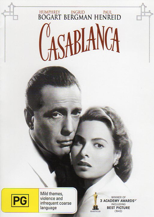 Cat. No. DVDM 1255: CASABLANCA ~ HUMPHREY BOGART / INGRID BERGMAN. WARNER BROTHERS 1000300680.