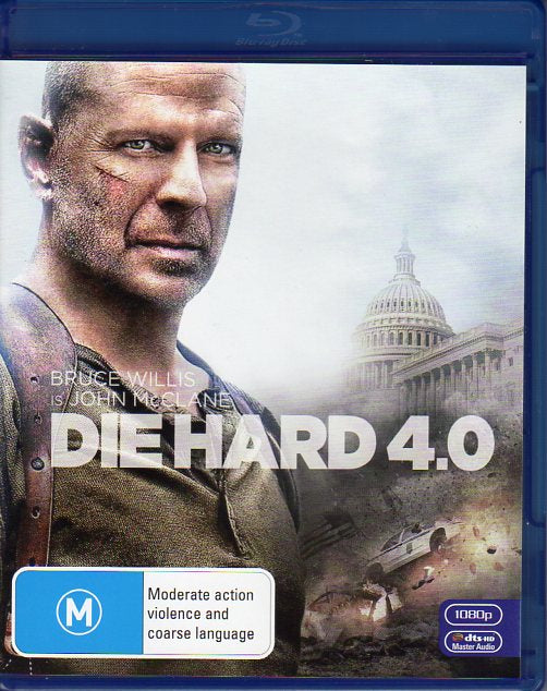 Cat. No. DVDMBR 1529: DIE HARD 4.0 - LIVE FREE OR DIE HARD ~ BRUCE WILLIS / JUSTIN LONG / MAGGIE Q. 20TH CENTURY FOX 35561SBO.