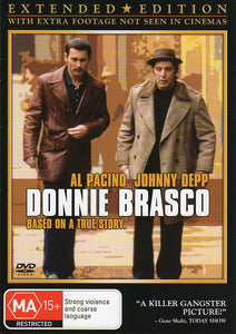 Cat. No. DVDM 1567: DONNIE BRASCO ~ AL PACINO / JOHNNY DEPP / MICHAEL MADSEN. SONY / TRI STAR. D26099.
