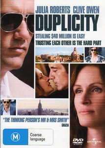 Cat. No. DVDM 1542: DUPLICITY ~ JULIA ROBERTS / CLIVE OWEN / TOM WILKINSON. UNIVERSAL 8270820.