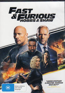 Cat. No. DVDM 1739: FAST & FURIOUS - HOBBS & SHAW. JASON STATHAM / DWAYNE JOHNSON  IDRIS ELBA / VANESSA KIRBY. UNIVERSAL / SONY DK3765.