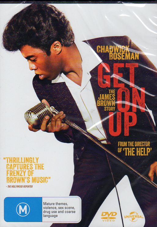 Cat. No. DVD 1432: GET ON UP - THE JAMES BROWN STORY ~ CHADWICK BOSEMAN / NELSON ELLIS / DAN AYKROYD / VIOLA DAVIS. UNIVERSAL / SONY DV7482.