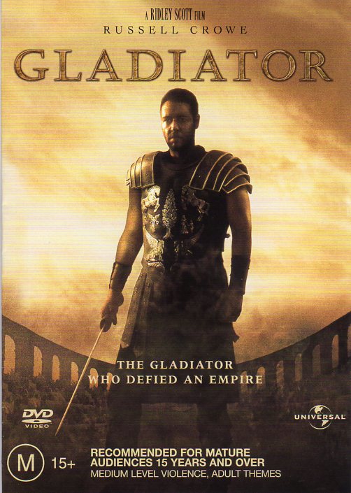 Cat. No. DVDM 1314: GLADIATOR ~ RUSSELL CROWE / JOAQUIN PHOENIX / CONNIE NIELSEN. UNIVERSAL 8206921A.