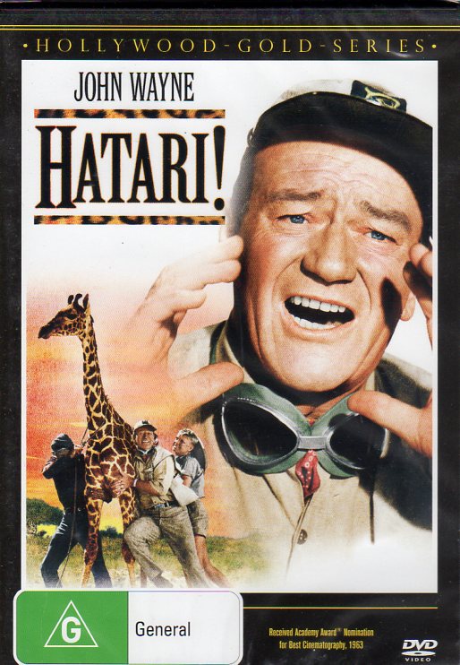Cat. No. DVDM 1733: HATARI ~ JOHN WAYNE / HARDY KRUGER / ELSA MARTINELLI / RED BUTTONS. PARAMOUNT / SHOCK KAL5009.