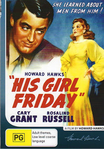 Cat. No. DVDM 1339: HIS GIRL FRIDAY ~ CARY GRANT / ROSALIND RUSSELL / RALPH BELLAMY. COLUMBIA / BOUNTY BF555.