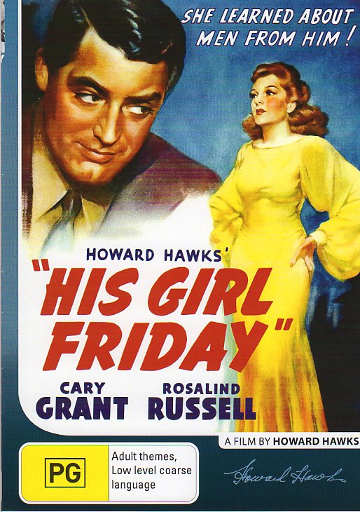 Cat. No. DVDM 1339: HIS GIRL FRIDAY ~ CARY GRANT / ROSALIND RUSSELL / RALPH BELLAMY. COLUMBIA / BOUNTY BF555.
