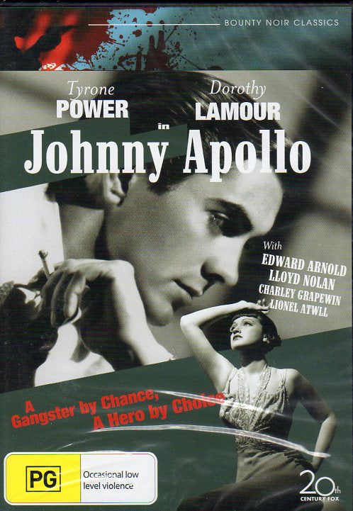 Cat. No. DVDM 1777: JOHNNY APOLLO ~ TYRONE POWER / DOROTHY LAMOUR / EDWARD ARNOLD / LLOYD NOLAN. 20TH CENTURY FOX / BOUNTY BF232.