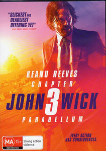 Cat. No. DVDM 1377: JOHN WICK 3 - PARABELLUM ~ KEANU REEVES / HALLE BERRY / LAURENCE FISHBURNE. UNIVERSAL / SONY DL0279.