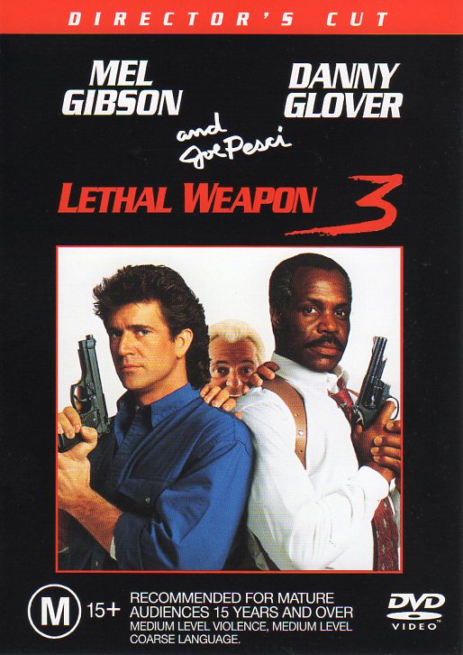 Cat. No. DVDM 1243: LETHAL WEAPON 3 ~ MEL GIBSON / DANNY GLOVER / JOE PESCI. WARNER BROTHERS 16291.