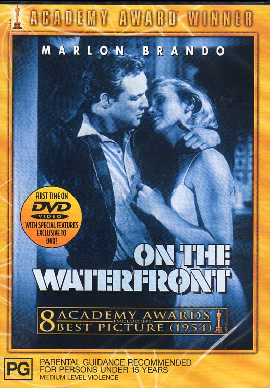 Cat. No. DVDM 1091: ON THE WATERFRONT ~ MARLON BRANDO / KARL MALDEN / EVA MARIE SAINT / LEE J. COBB / PAT HENNING. COLUMBIA D10017.